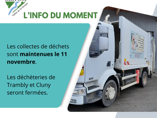 11 novembre : collecte maintenue, déchèteries fermées